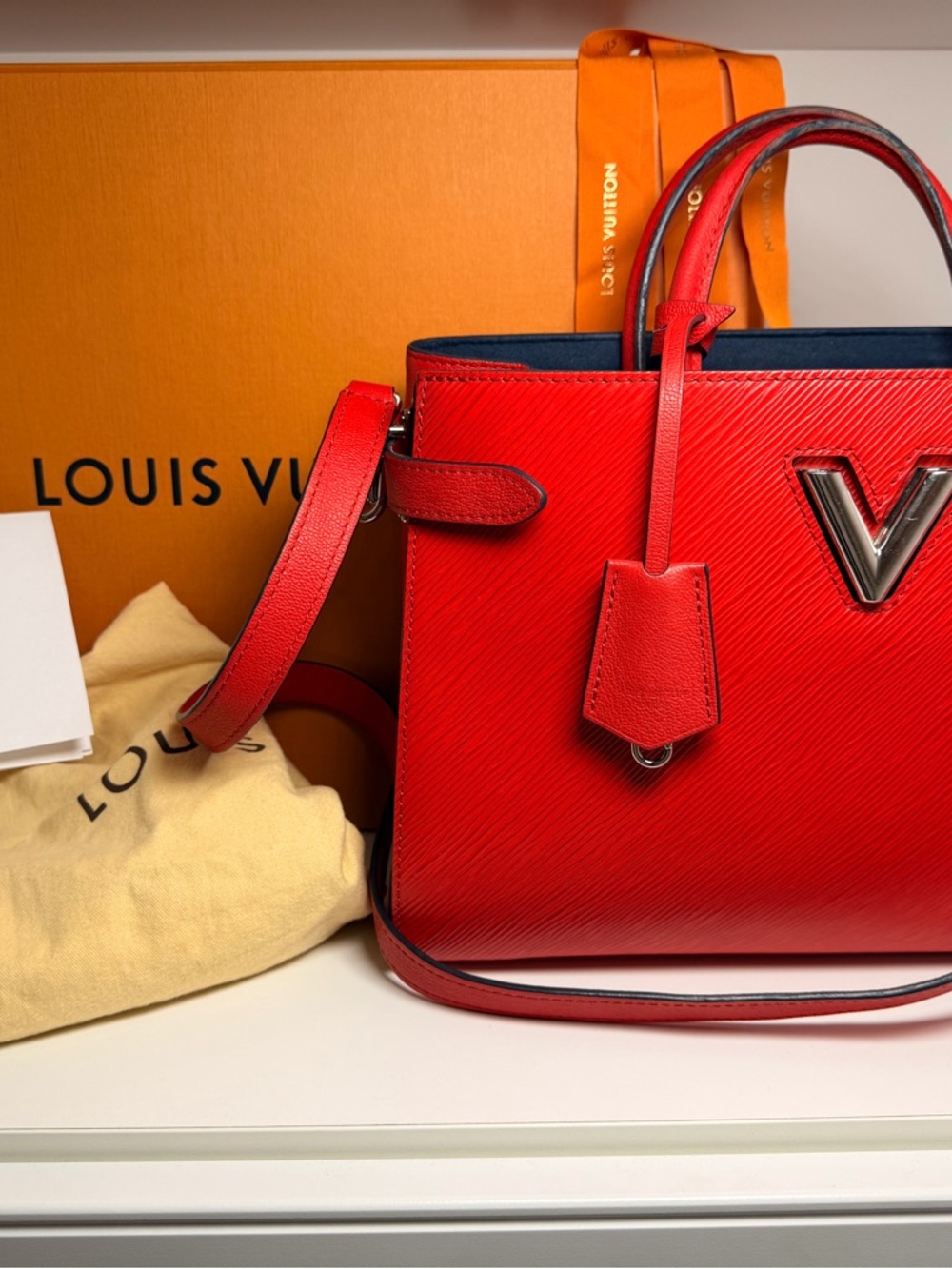Louis Vuitton Red Epi Twist Tote with Gold Hardware - Picture 2 of 16
